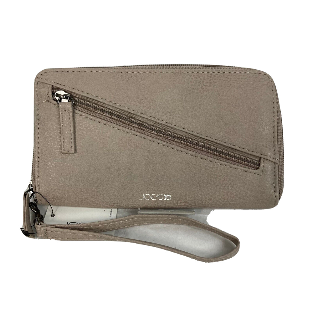 Joe's Jeans Wallet Womens Light Gray Faux Leather Clutch Wristlet NWT